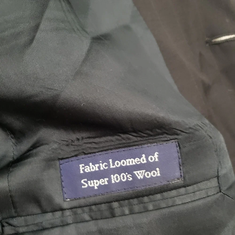 Vintage Burberry's Blazer Mens 40R Blue Super 100s Wool‎